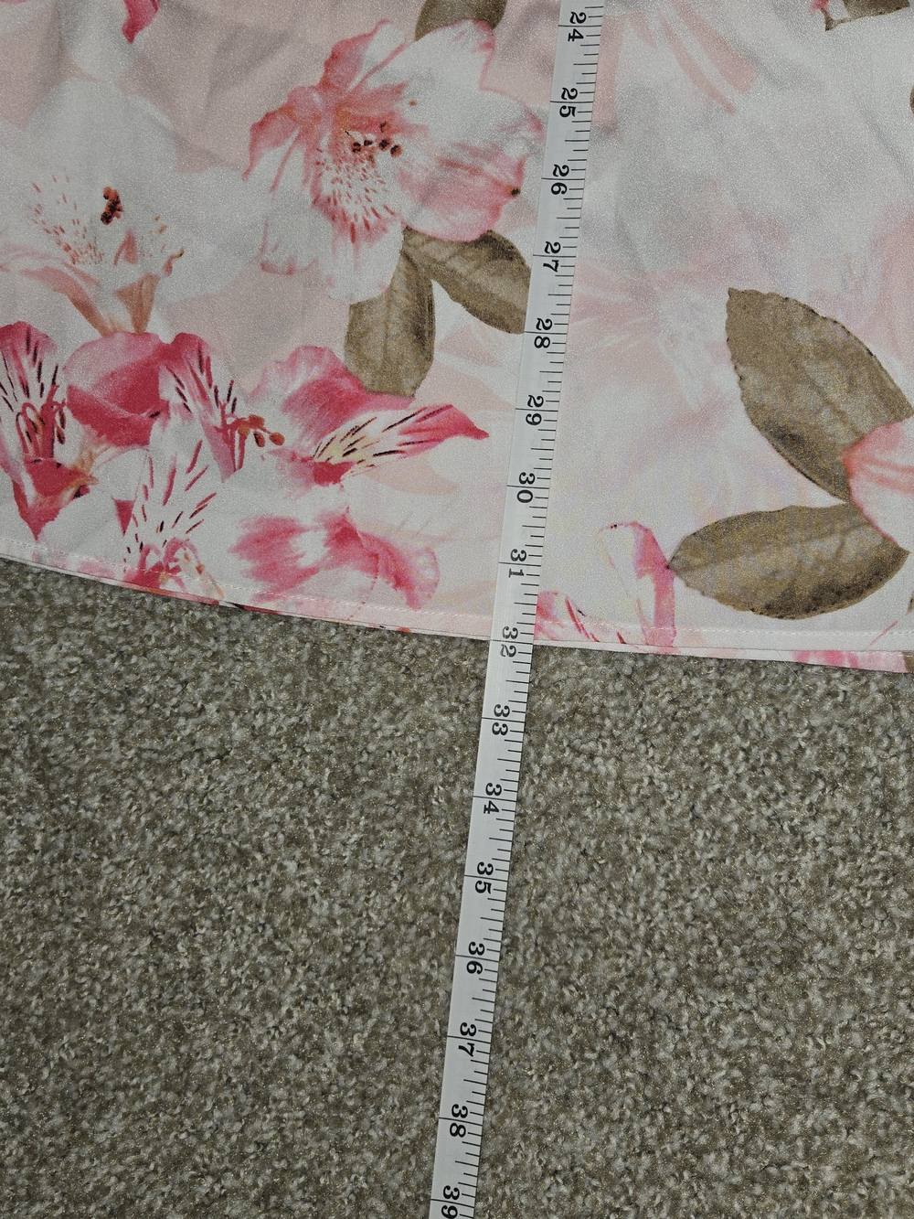 Calvin Klein Floral Print Button-Front Blouse in Pink & Peach - Picture 8 of 10
